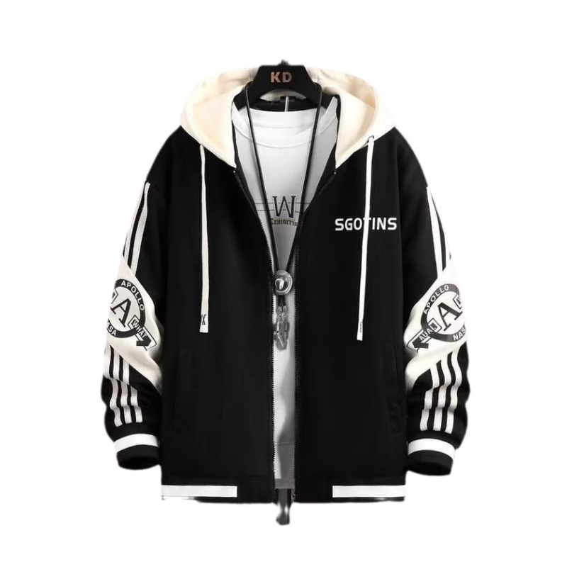 Férfi streetwear dzseki, 2025 tavasz-ősz, Hongkong-stílus, Harajuku és koreai stílus, laza szabás