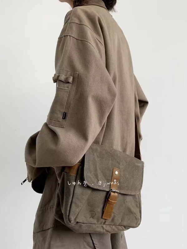 Férfi japán stílusú retro munkaruha dzseki, több zsebbel, gallérral, laza szabás, őszi-téli szezon