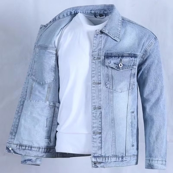 Férfi denim dzseki slim fit, retro Hongkong-stílus, mindennapi külső ruházat tavaszra és őszre