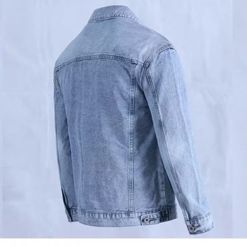 Férfi denim dzseki slim fit, retro Hongkong-stílus, mindennapi külső ruházat tavaszra és őszre