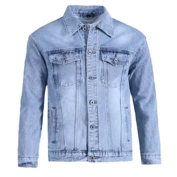 Férfi denim dzseki slim fit, retro Hongkong-stílus, mindennapi külső ruházat tavaszra és őszre