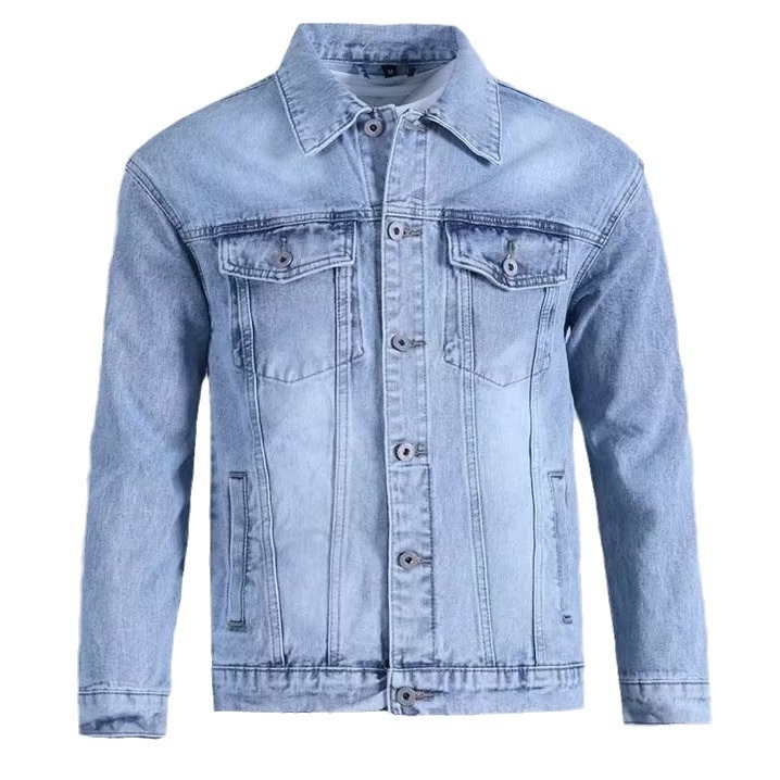 Férfi denim dzseki slim fit, retro Hongkong-stílus, mindennapi külső ruházat tavaszra és őszre