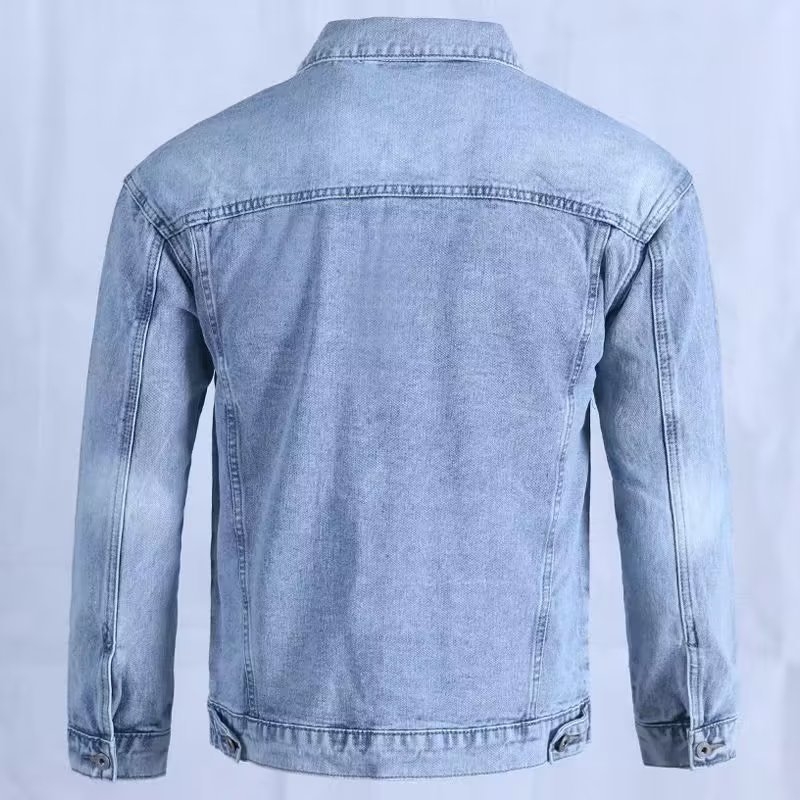 Férfi denim dzseki slim fit, retro Hongkong-stílus, mindennapi külső ruházat tavaszra és őszre