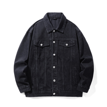 Őszi férfi denimdzseki kínai stílusban, Phoenix hímzéssel, galléros, mosott hatás