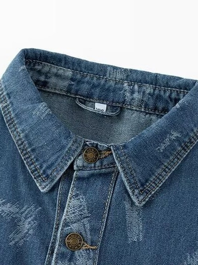 Plusz méretű 8XL férfi denimdzseki, 2024 tavasz-őszi, jacquard vintage mosott, hétköznapi