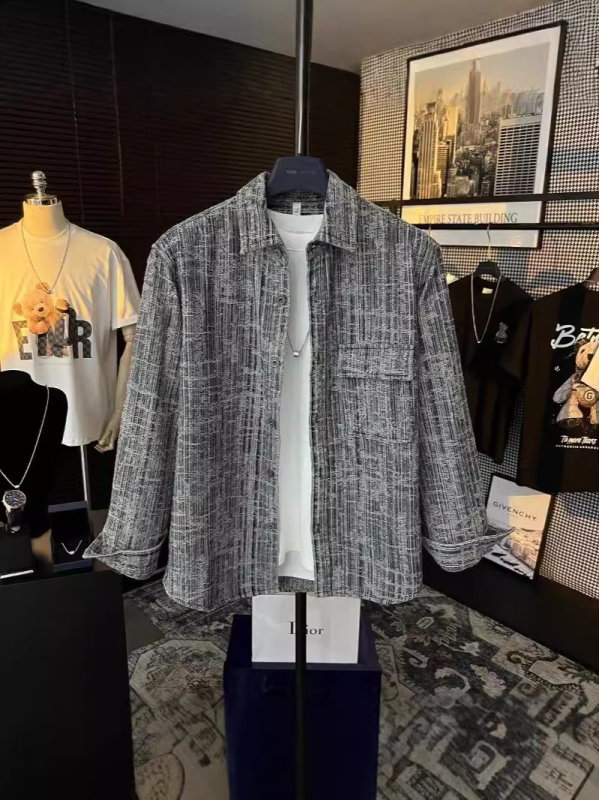 Férfi denim ingdzseki, laza szabás, mindennapi viselet, hosszú ujjú, vintage dizájn tavasz–ősz