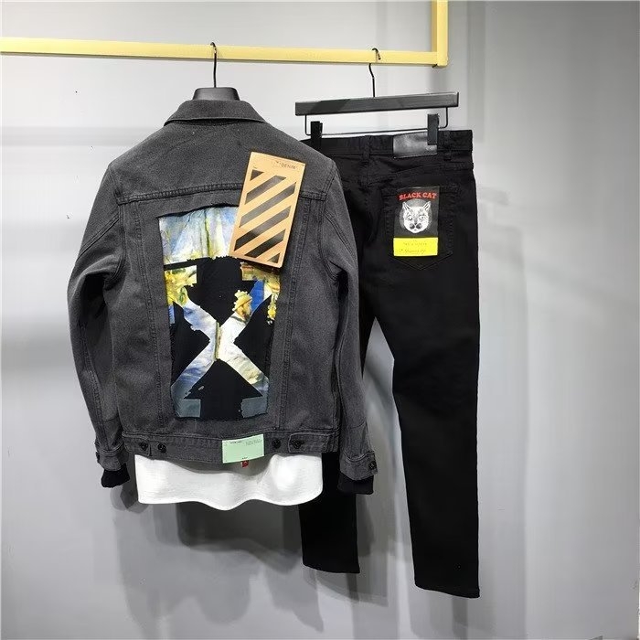 Férfiaknak szóló amerikai retro denim dzseki őszre, magas utcai divat, munkás dzseki, bő szabás, rever gallér