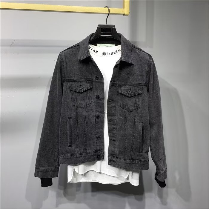 Férfiaknak szóló amerikai retro denim dzseki őszre, magas utcai divat, munkás dzseki, bő szabás, rever gallér
