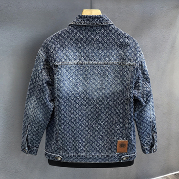 Férfi denim dzseki – amerikai magas színvonalú stílus, őszi-téli szezon, laza szabás, hétköznapi munkaruházat