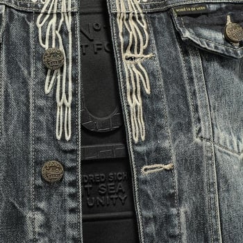 2026-os koreai stílusú férfi denimdzseki, hétköznapi retro karcsú szabás, utcai galléros dzseki kerékpározáshoz