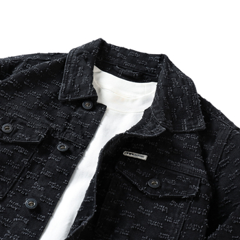 Maple House férfi denim dzseki, 2024 tavasz-ősz, trendi reveres dzseki