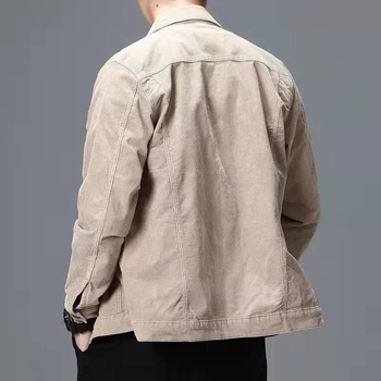 Férfi Corduroy és Denim kapucnis dzseki, tavaszi casual stílus