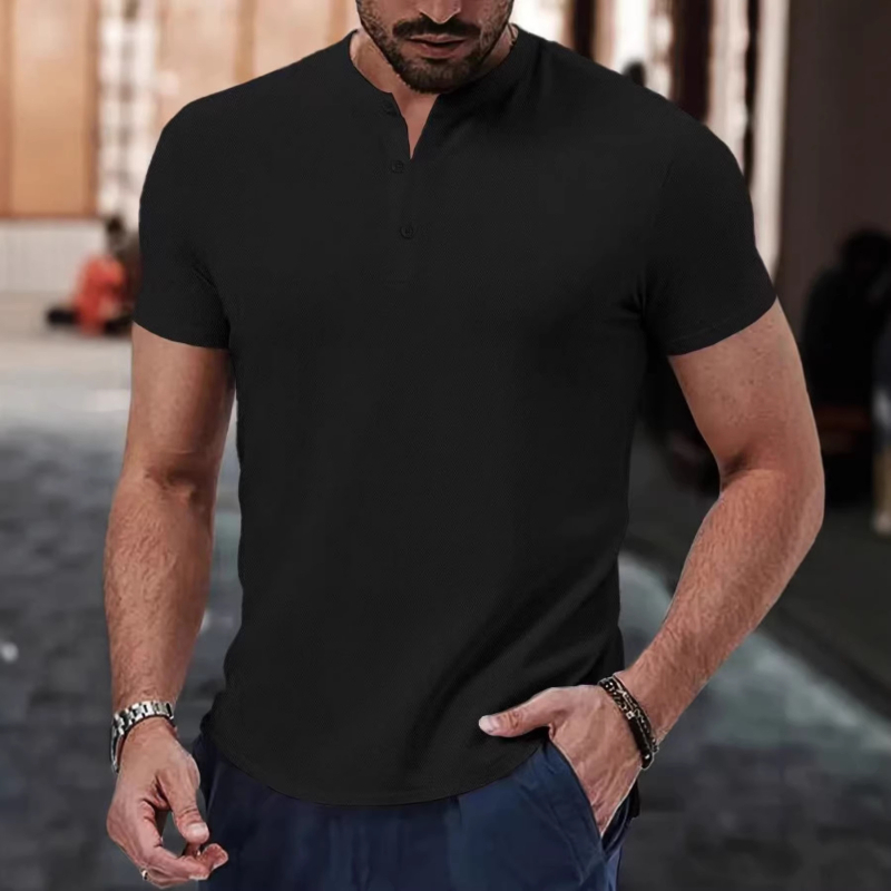 Tricou polo pentru bărbați cu mânecă scurtă, culoare solidă, croială slim, vară, poliester