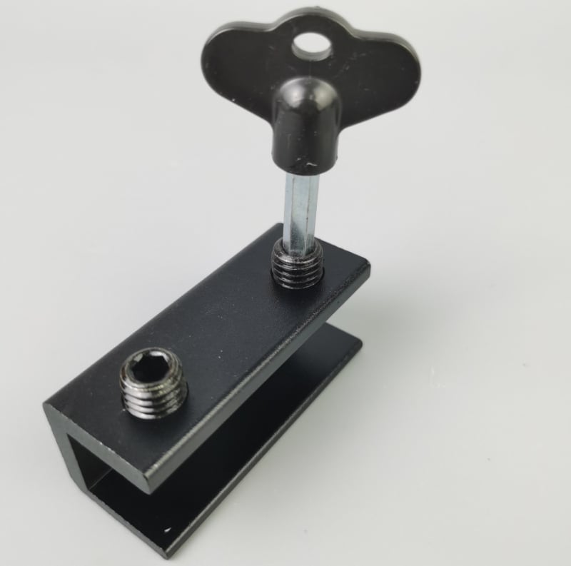 Brava za prozor od aluminijske legure s zaustavljačem, crni završetak, model 08, dječja sigurnost