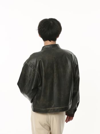 MTLCLOTHES Ανδρικό PU Δερμάτινο Μπουφάν Μοτοσικλέτας, Μαύρο, Ρετρό Στυλ Φθινόπωρο 2023, Ευρεία Γραμμή, Κοντό Μήκος
