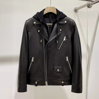 2024 tavasz-ősz férfi PU bőrkabát, koreai stílus, slim-fit, hétköznapi motoros dzseki