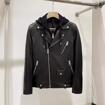 2024 tavasz-ősz férfi PU bőrkabát, koreai stílus, slim-fit, hétköznapi motoros dzseki