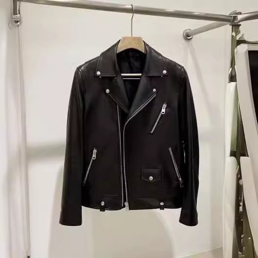 2024 tavasz-ősz férfi PU bőrkabát, koreai stílus, slim-fit, hétköznapi motoros dzseki