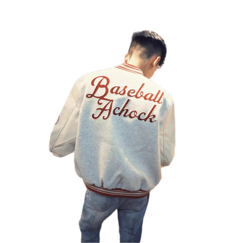 Férfi baseball dzseki amerikai stílusban patchwork betűhímzéssel, tavasz–ősz