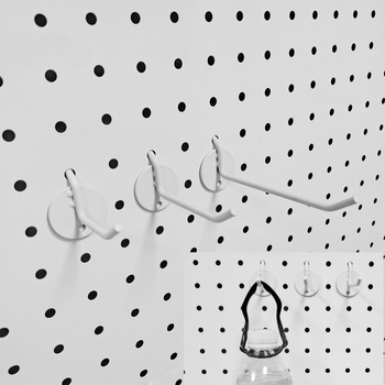 Pegboard set s kukama i otvorima za zidni prikaz i skladištenje — okrugla kuka u obliku jabuke
