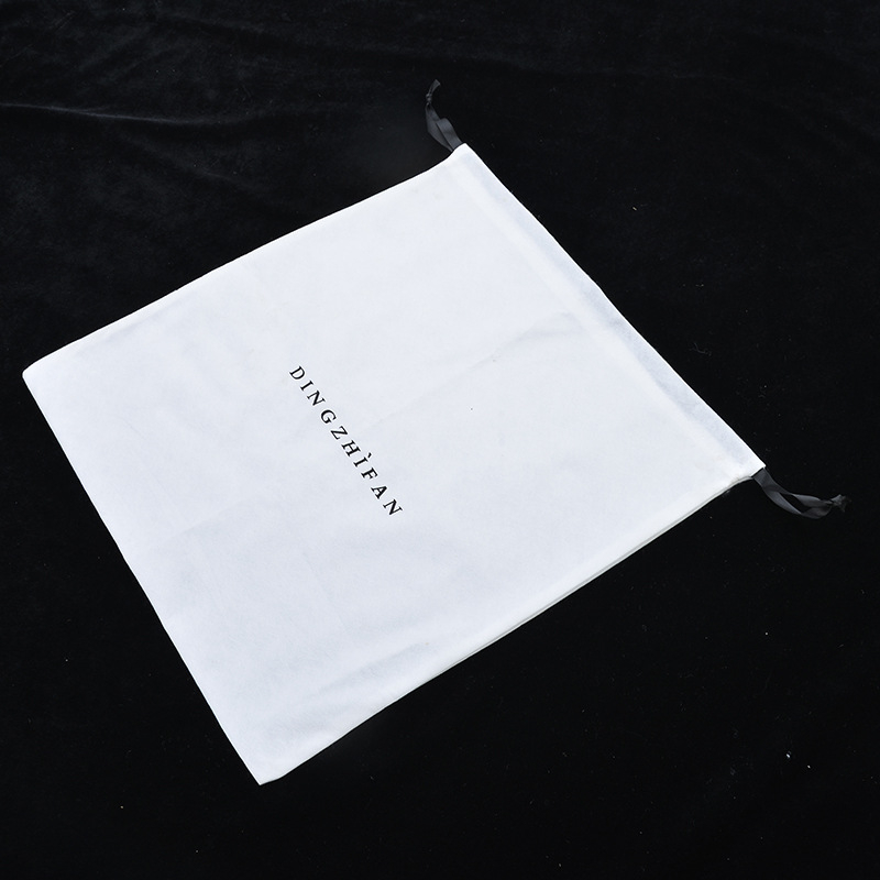 Sac de depozitare din material nețesut, cu închidere prin șnur pentru protecție împotriva prafului și logo, sac de pantofi din spunlace pentru hoteluri și magazine de curățare a pantofilor, ecologic.