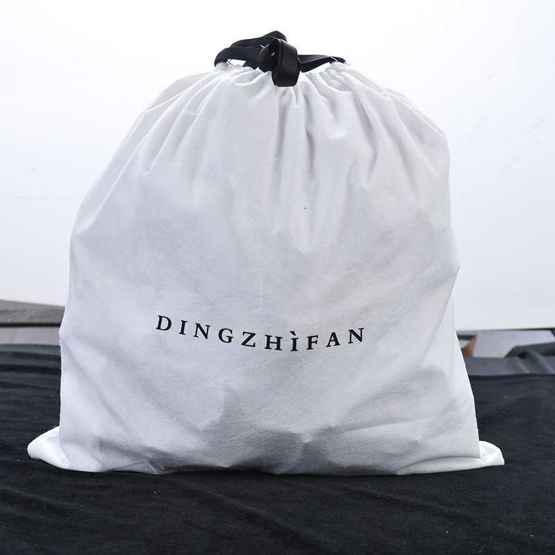 Sac de depozitare din material nețesut, cu închidere prin șnur pentru protecție împotriva prafului și logo, sac de pantofi din spunlace pentru hoteluri și magazine de curățare a pantofilor, ecologic.