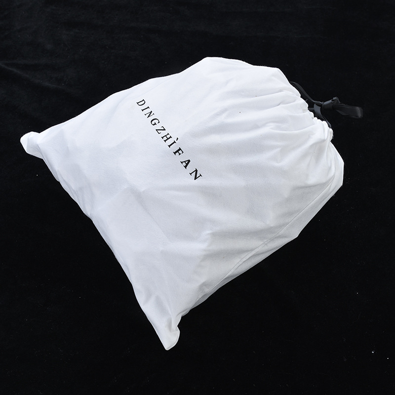 Sac de depozitare din material nețesut, cu închidere prin șnur pentru protecție împotriva prafului și logo, sac de pantofi din spunlace pentru hoteluri și magazine de curățare a pantofilor, ecologic.