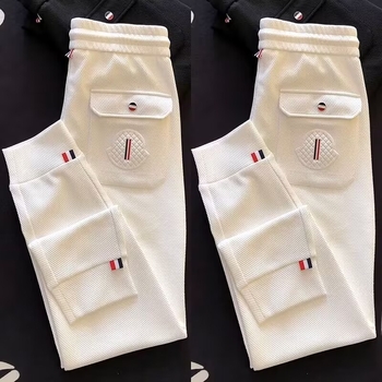 Muške visokokvalitetne casual hlače, jesen-zimski stil, uzorak ananasa, uski kroj, jogger hlače s elastičnim završetkom, rastezljive, svestrane