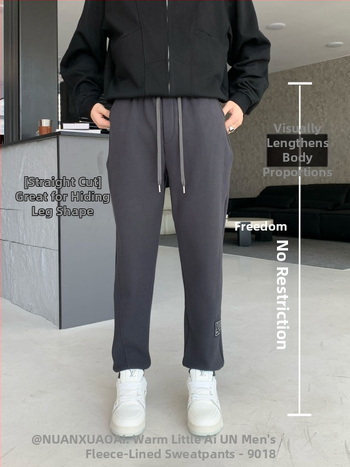 Férfi melegítő nadrág fleece-béléssel, meleg és laza szabású, jogger-stílus