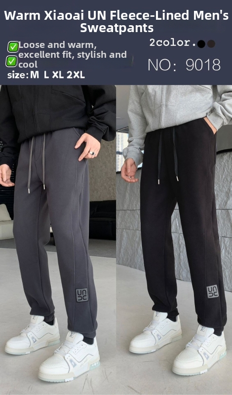 Férfi melegítő nadrág fleece-béléssel, meleg és laza szabású, jogger-stílus