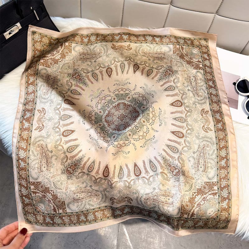 Șal cu imprimeu retro Cashew Pattern, din poliester, pentru femei, versatil pentru utilizare de zi cu zi, senzație elegantă de înaltă clasă, multifuncțional pentru călătorii și protecție solară la gât