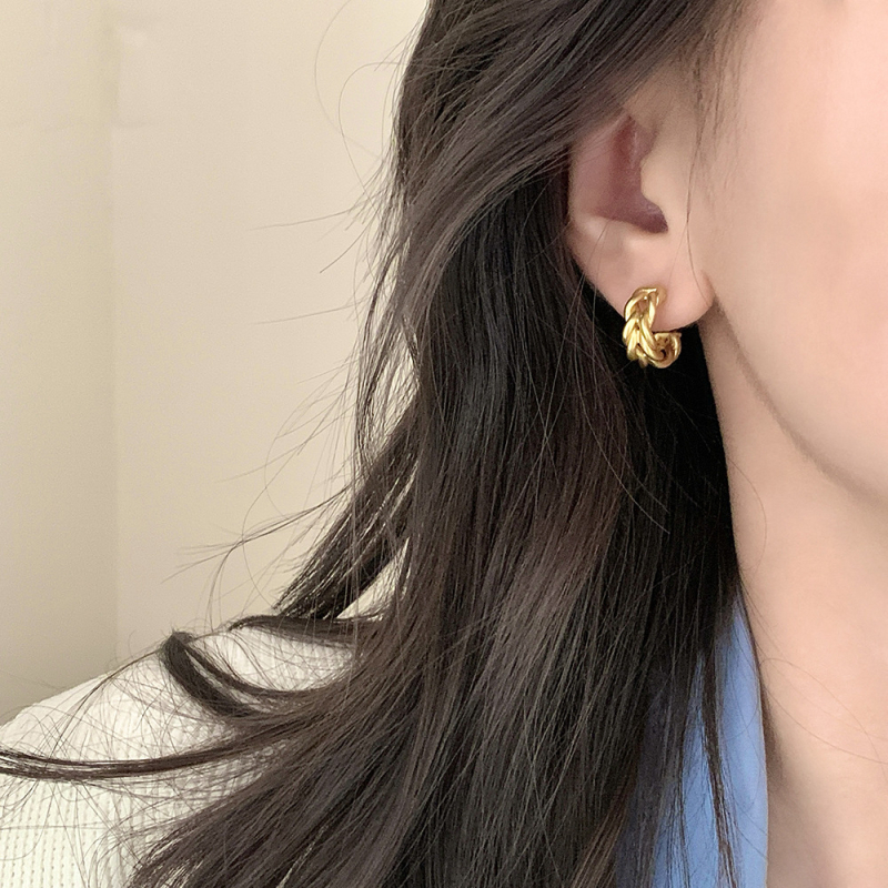 Matirane zavijene naušnice za žene, minimalistički dizajn, elegantan luksuzan stil