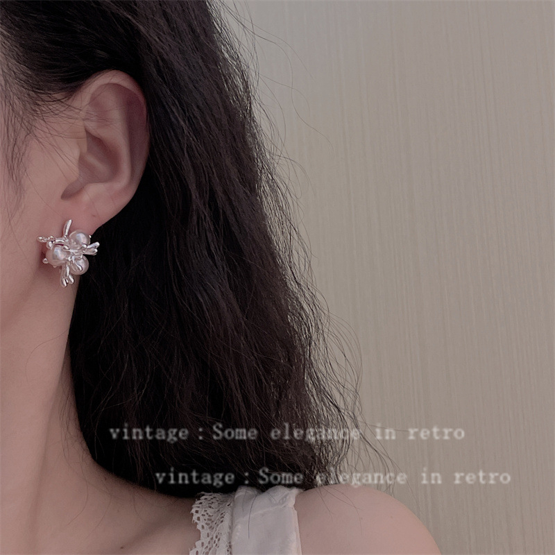 Francuski retro naušnice s biserom za žene, motiv vatrometa, 2025 novi model, elegantan luksuzan stil