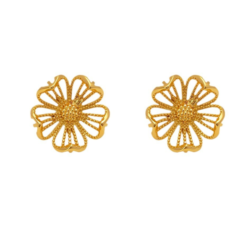 Ženski naušnici s dutim cvjetovima, novi kineski stil, minimalistički, elegantni, lagani luksuz, nišni dizajn