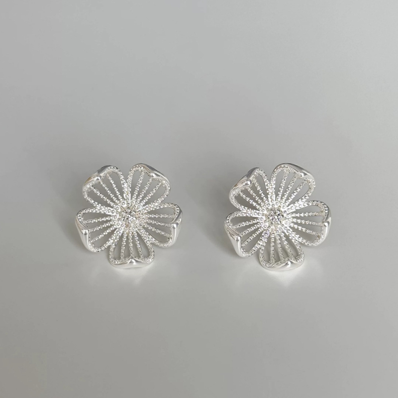 Ženski naušnici s dutim cvjetovima, novi kineski stil, minimalistički, elegantni, lagani luksuz, nišni dizajn