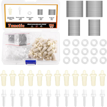 Set za popravak žaluzija, 200 komada, šipovi s oprugom, podloške i dodaci – kompletan set