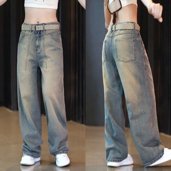 Férfiaknak szóló amerikai retro denim nadrág, vintáz mosott, egyenes szabású, mindennapi viselet