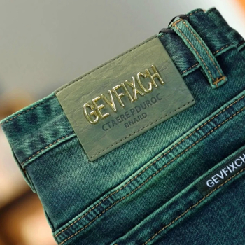 Green Water Ghost muške slim-fit traperice, novi model, duljina 9/10, zeleni trendovski stil