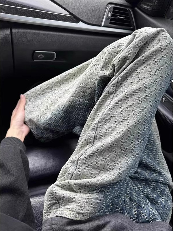 Newbridge férfi denimnadrág retro gradiens mosással, középmagas derék, laza egyenes szabás, tavasz–ősz