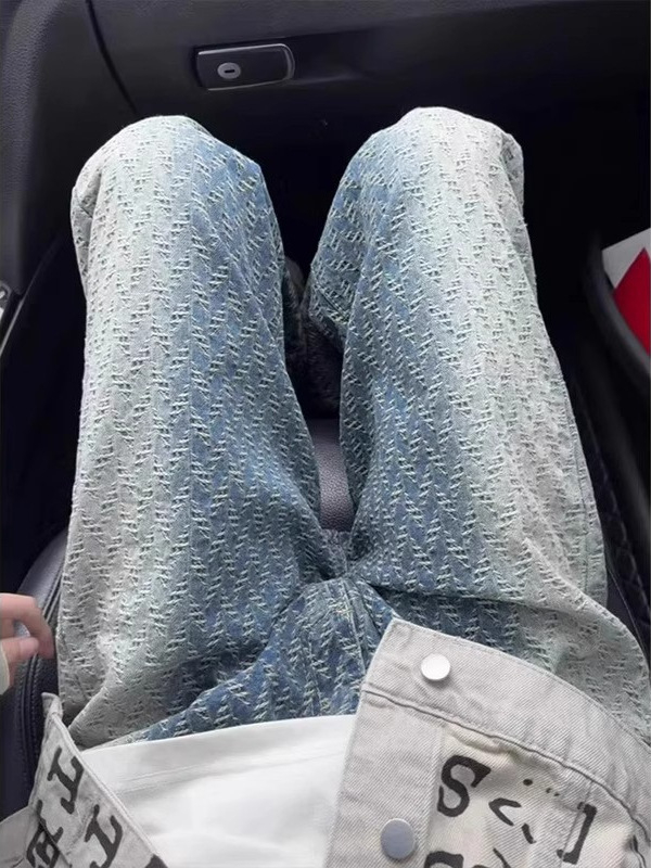 Newbridge férfi denimnadrág retro gradiens mosással, középmagas derék, laza egyenes szabás, tavasz–ősz