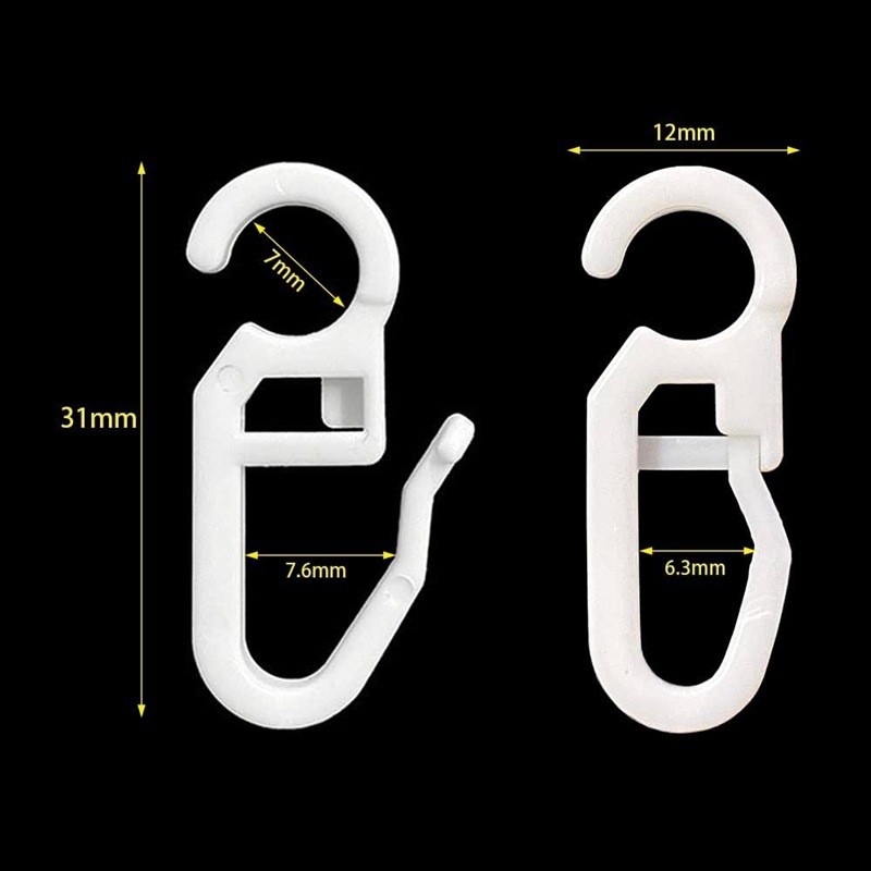 S-tip klizač za zavjese, 31 mm tračnica, PVC kuglica, tih rad