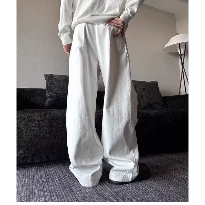 Američkog stila, novi model 2024., Sickle Jeans s plisama i zakrivljenim širokim krojem, casual hlače
