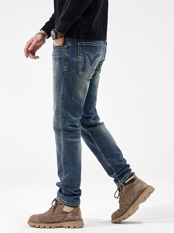Love Clothes Season Férfi farmernadrág – magas minőség, európai stílus, egyenes szabású, mindennapi distressed farmer