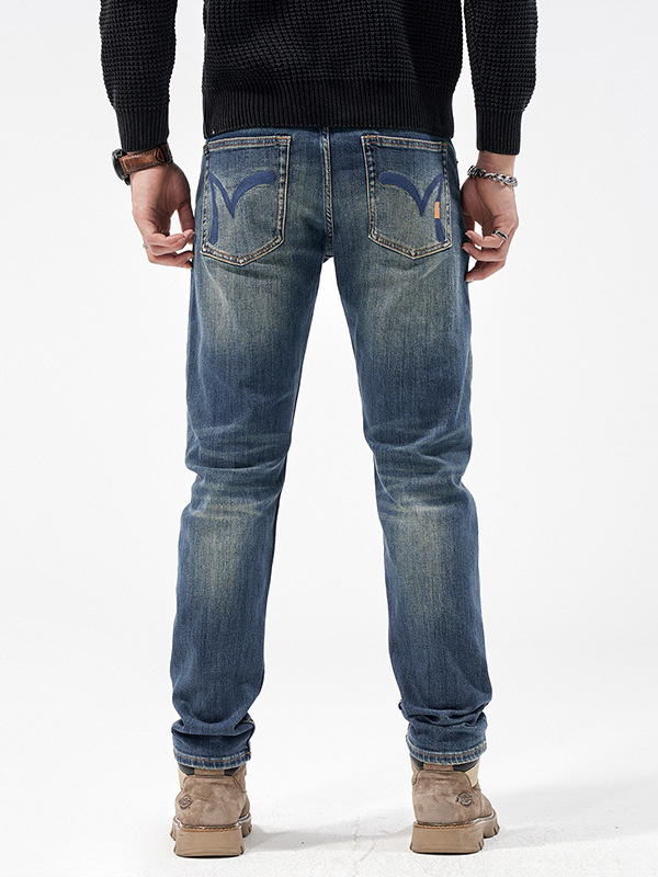 Love Clothes Season Férfi farmernadrág – magas minőség, európai stílus, egyenes szabású, mindennapi distressed farmer