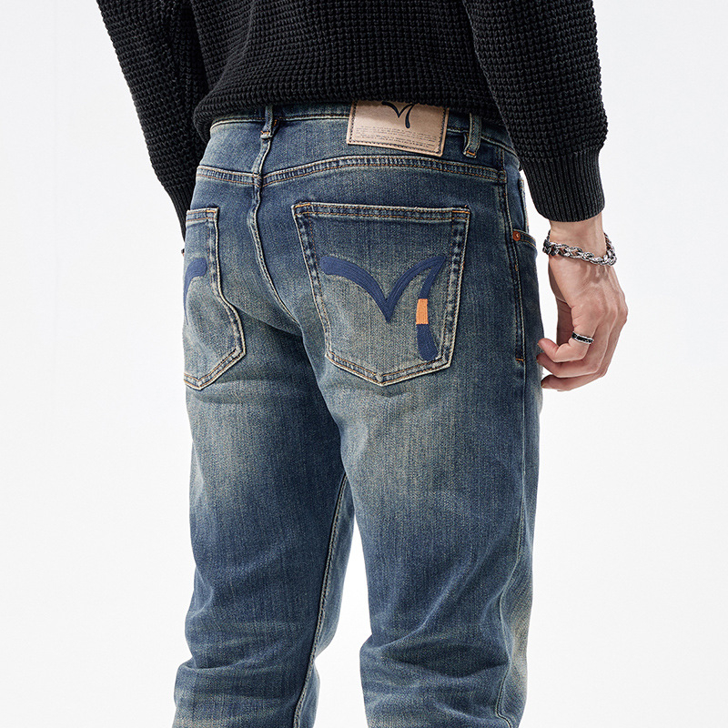 Love Clothes Season Férfi farmernadrág – magas minőség, európai stílus, egyenes szabású, mindennapi distressed farmer