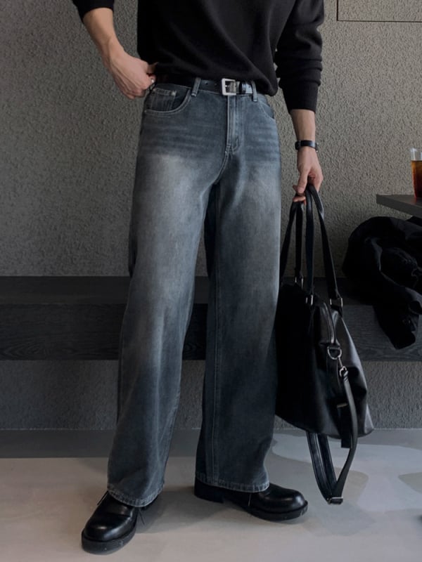 MYQ muške traperice ravnog kroja, proljeće, opuštena silueta, korejski stil, vrhunski dojam