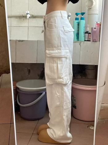 Traperice s američkim retro dizajnom i plisiranjem, radničkog stila, unisex, ležernog uličnog stila, s višestrukim džepovima, ravni kroj