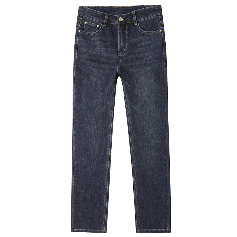 Férfi denimnadrág ősz-télre, koreai stílus, rugalmas egyenes szabás, laza fazon, magas minőségű európai dizájn, dad jeans