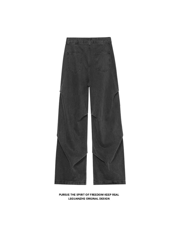 Traperice u američkom stilu s plisama za muškarce, jedinstven dizajn, svestrane, opuštenog kroja, vintage stil, široke nogavice
