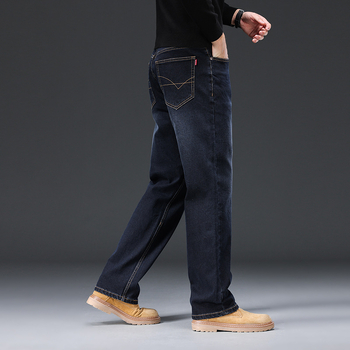 Muške traperice denim, ravni kroj, opuštenog kroja, elastične, plus size, premium poslovni stil, duge hlače za jesen-zimu 2024